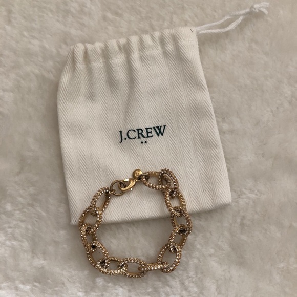 J. CREW GOLD AND CRYSTAL LINK BRACELET - Picture 4 of 6